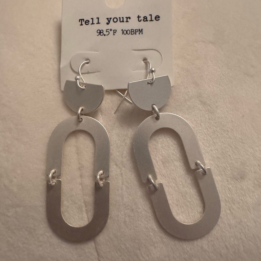 Silver Geometric Earrings
